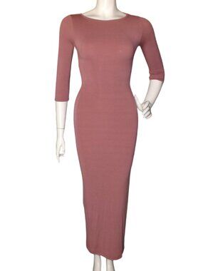 new NAKED WARDROBE Dress, M, Dusty Pink, Maxi/Long, High Slit, Cut Out Back